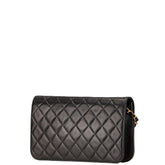 シャネル マトラッセ ココマーク チェーン ショルダーバッグ ブラック ラムスキン レディース CHANEL 【中古】